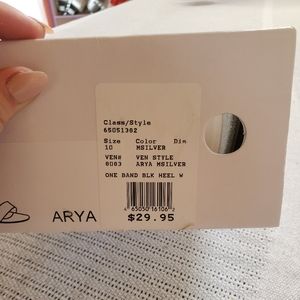 Silver one band block heel